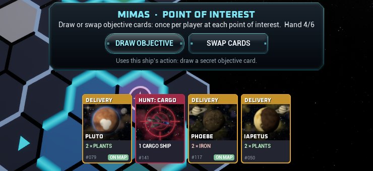 The hand of objective cards